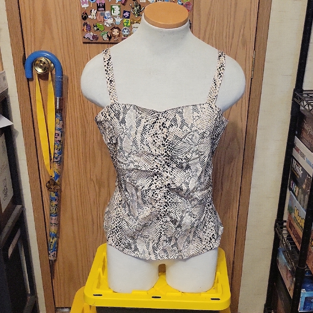 Doncaster Black and White Snake Print Camisole